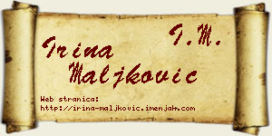 Irina Maljković vizit kartica